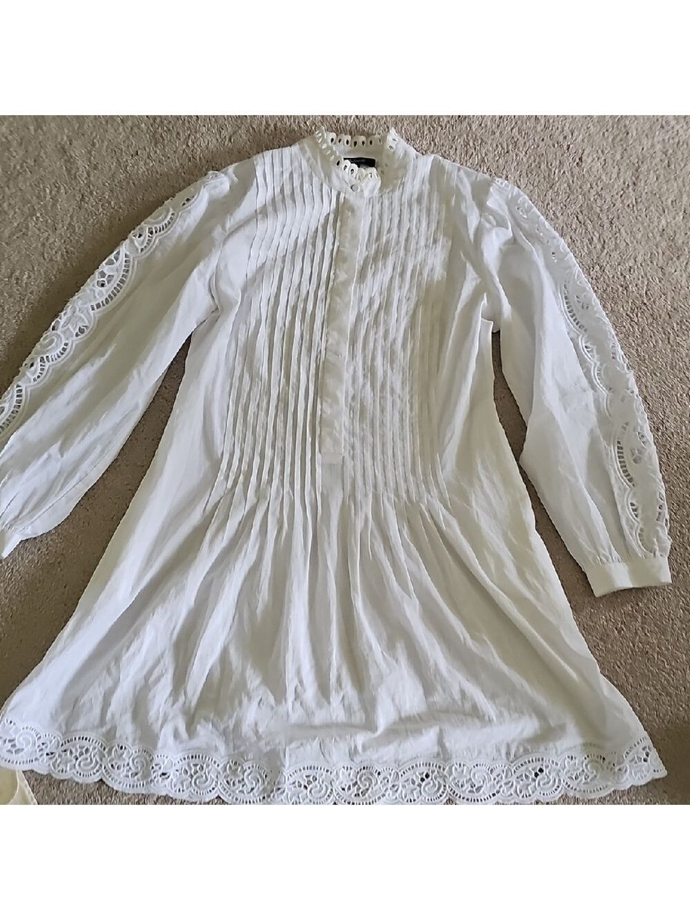 Madewell Pintucked Eyelet Mini Dress